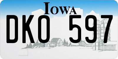 IA license plate DKO597