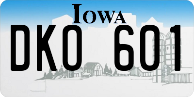 IA license plate DKO601
