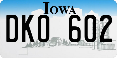 IA license plate DKO602