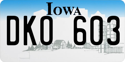 IA license plate DKO603