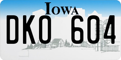 IA license plate DKO604