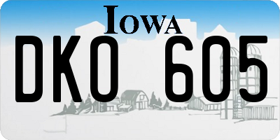 IA license plate DKO605