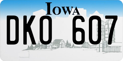IA license plate DKO607