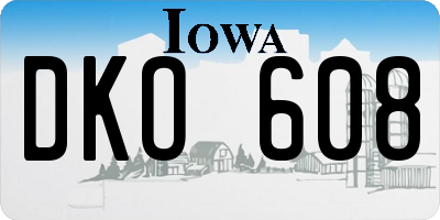IA license plate DKO608