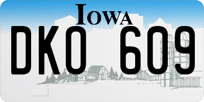 IA license plate DKO609