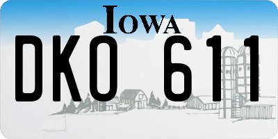 IA license plate DKO611