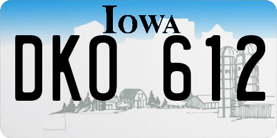 IA license plate DKO612