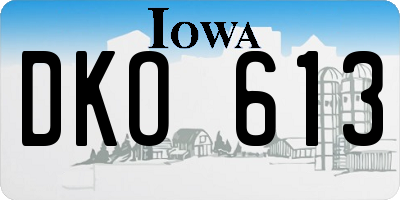 IA license plate DKO613