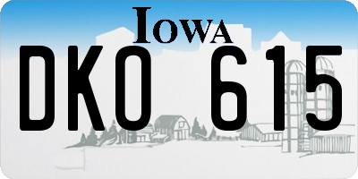 IA license plate DKO615