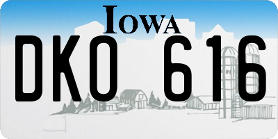IA license plate DKO616