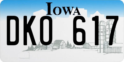 IA license plate DKO617