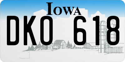 IA license plate DKO618