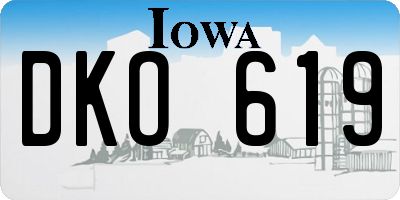 IA license plate DKO619