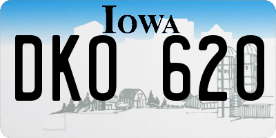 IA license plate DKO620