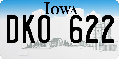 IA license plate DKO622