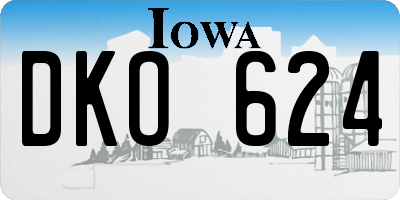 IA license plate DKO624