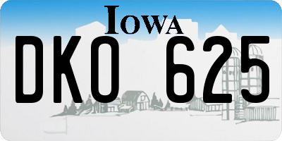 IA license plate DKO625