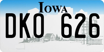 IA license plate DKO626