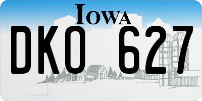 IA license plate DKO627