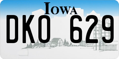 IA license plate DKO629