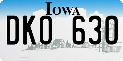 IA license plate DKO630