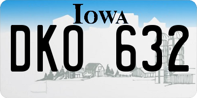 IA license plate DKO632