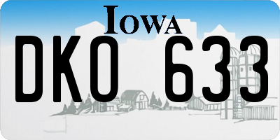 IA license plate DKO633