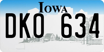 IA license plate DKO634
