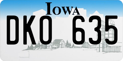 IA license plate DKO635