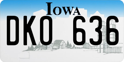 IA license plate DKO636