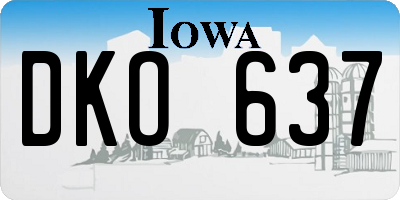 IA license plate DKO637