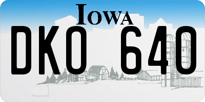 IA license plate DKO640