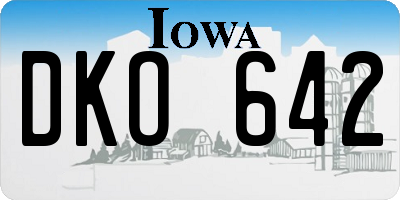 IA license plate DKO642