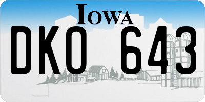 IA license plate DKO643