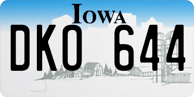 IA license plate DKO644