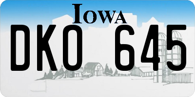 IA license plate DKO645