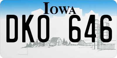 IA license plate DKO646