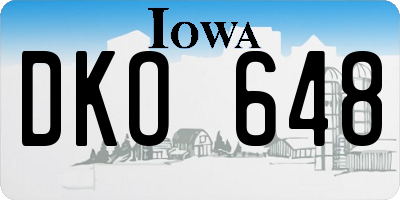 IA license plate DKO648