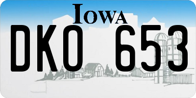 IA license plate DKO653
