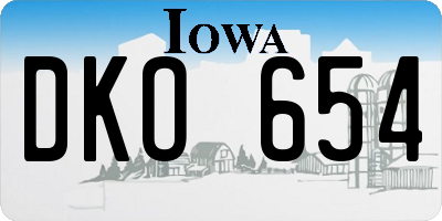 IA license plate DKO654