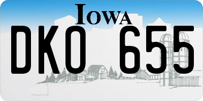 IA license plate DKO655