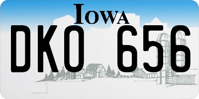 IA license plate DKO656