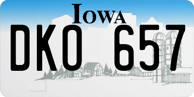 IA license plate DKO657