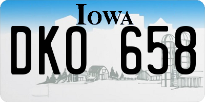 IA license plate DKO658