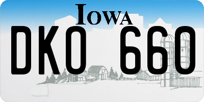 IA license plate DKO660