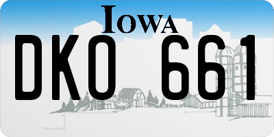 IA license plate DKO661