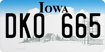 IA license plate DKO665