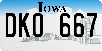 IA license plate DKO667