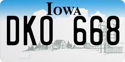 IA license plate DKO668