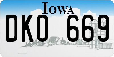IA license plate DKO669